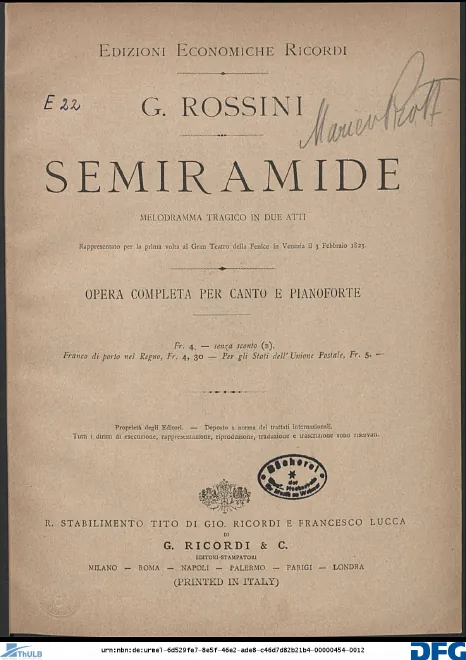First page of Semiramide