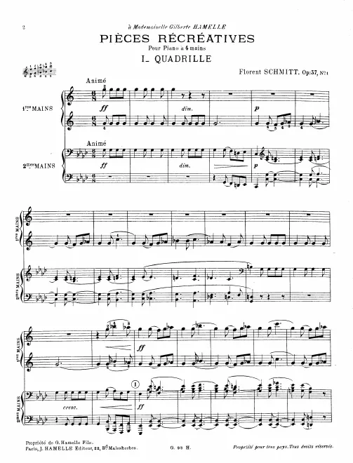 First page of 3 Pièces récréatives