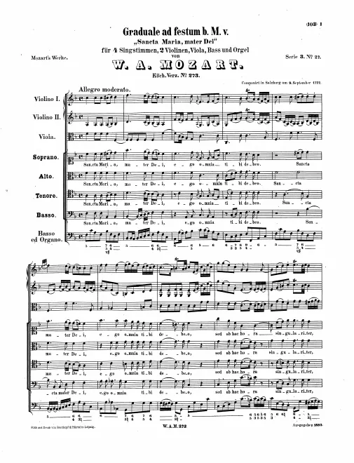 First page of Sancta Maria, mater Dei