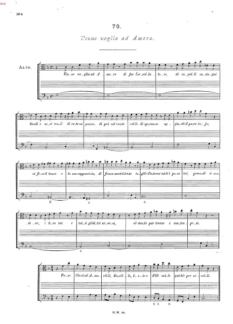 First page of Venne voglia ad amore, HWV 176