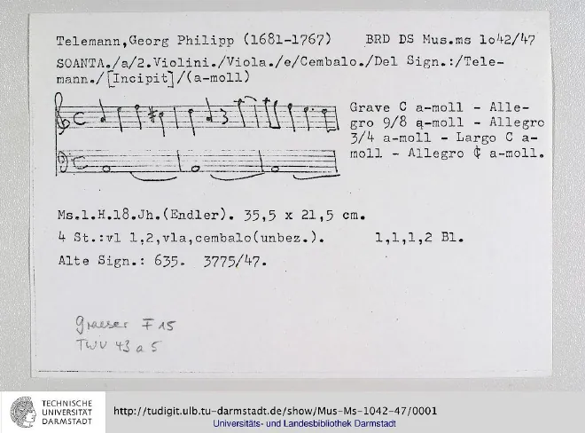 First page of Sonata à 4