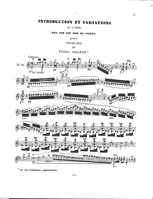 First page of Nel cor più non mi sento