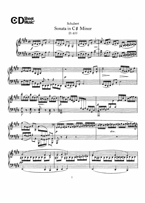 First page of Piano Sonata in C-sharp minor