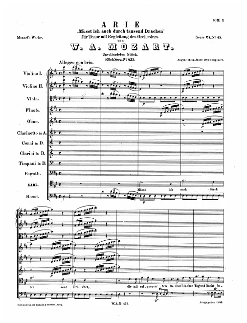 First page of Müsst' ich auch durch tausend Drachen