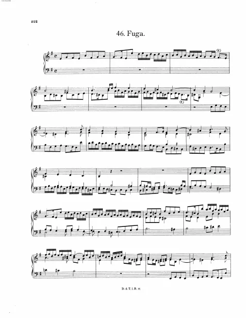 First page of Fugue in E minor