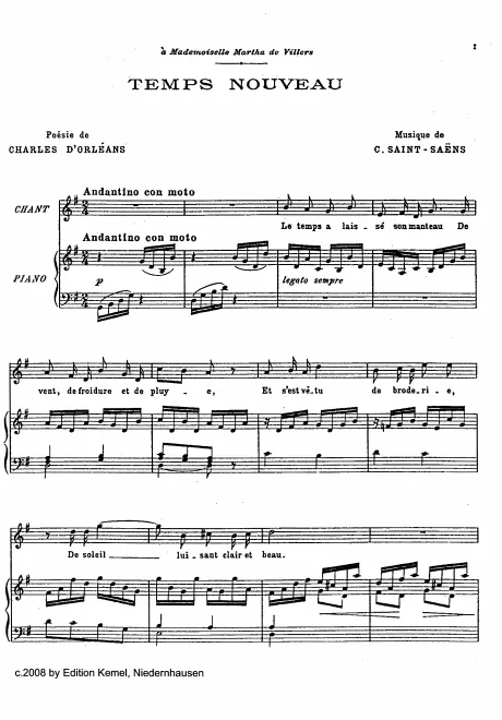 First page of Vieilles chansons