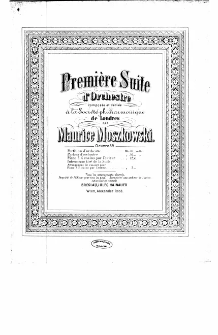 First page of Suite d'Orchestre No.1