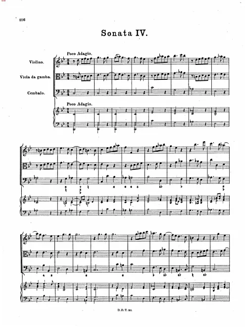 First page of Trio Sonata in C minor, BuxWV 262