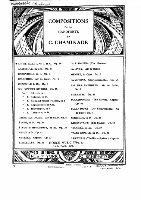 First page of Air de Ballet