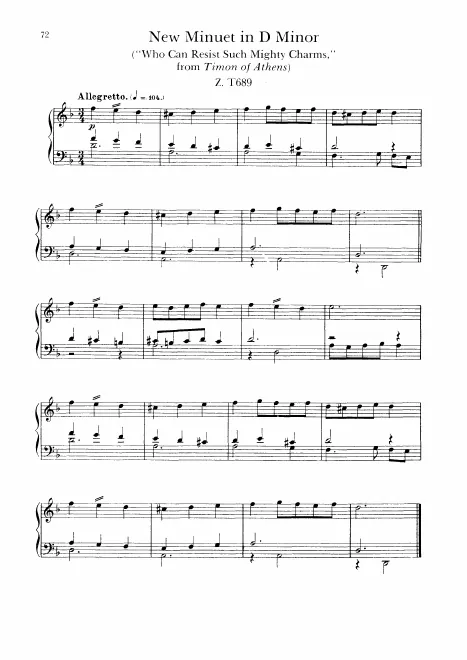 First page of New Minuet