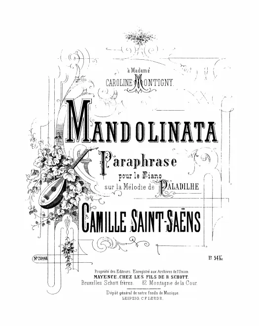 First page of Paraphrase sur Mandolinata de Paladilhe