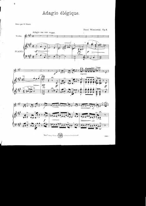 First page of Adagio élégiaque