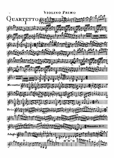 First page of Divertimento in E-flat major