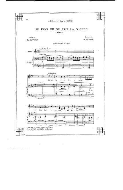 First page of Au pays où se fait la guerre