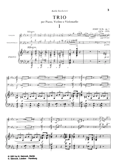 First page of Piano Trio