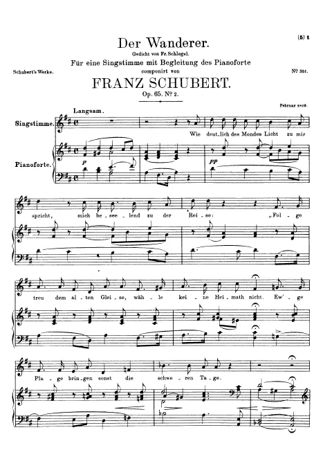 First page of Der Wanderer