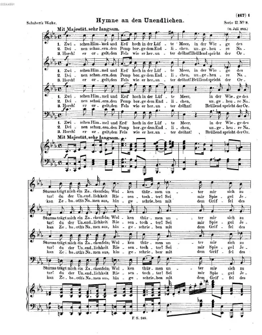 First page of Hymne an den Unendlichen