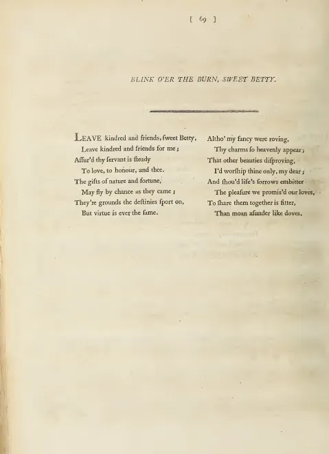 First page of Blink o'er the Burn, Sweet Betty