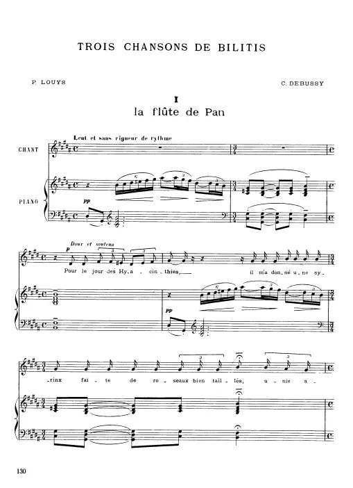 First page of 3 Chansons de Bilitis