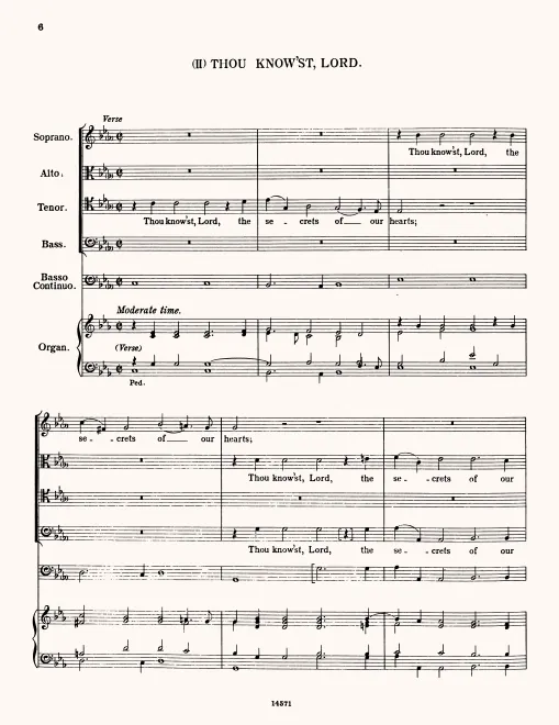 First page of Thou Know'st, Lord, the Secrets of Our Hearts