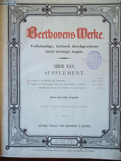 First page of Piano Concerto in E-flat major