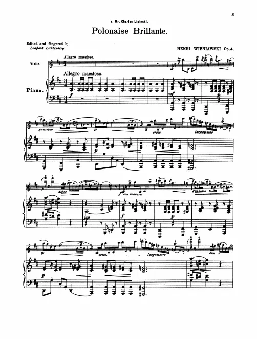 First page of Polonaise de concert