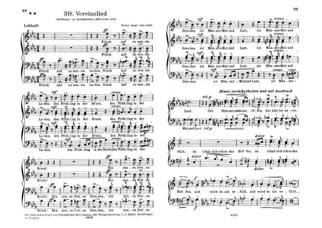 First page of Vereins-Lied