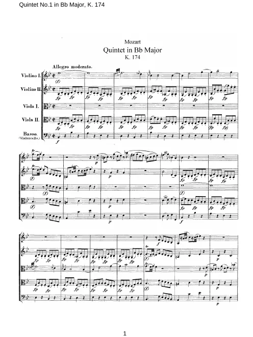 First page of String Quintet No.1