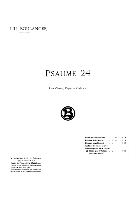 First page of Psaume XXIV. La terre appartient à l’Éternel