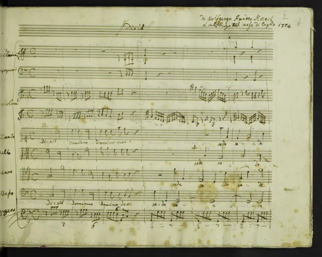 First page of Dixit Dominus and Magnificat