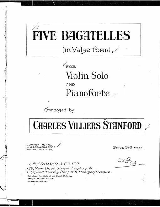 First page of 5 Bagatelles for Violin