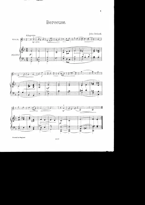First page of Berceuse