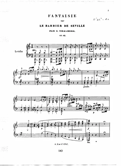 First page of Fantasia on Rossini's 'Barber of Seville'