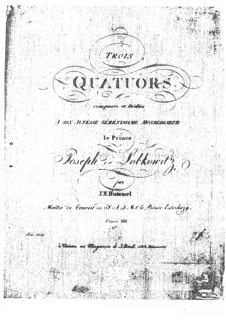 First page of String quartets