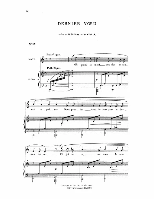 First page of Dernier vœu