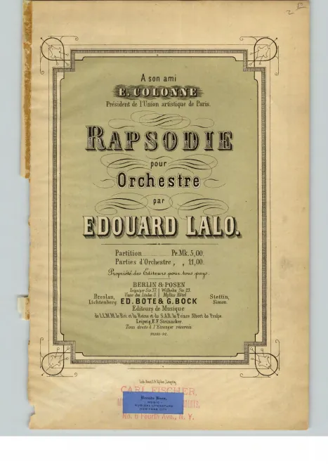 First page of Rapsodie norvégienne