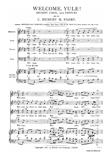 First page of Welcome, Yule!