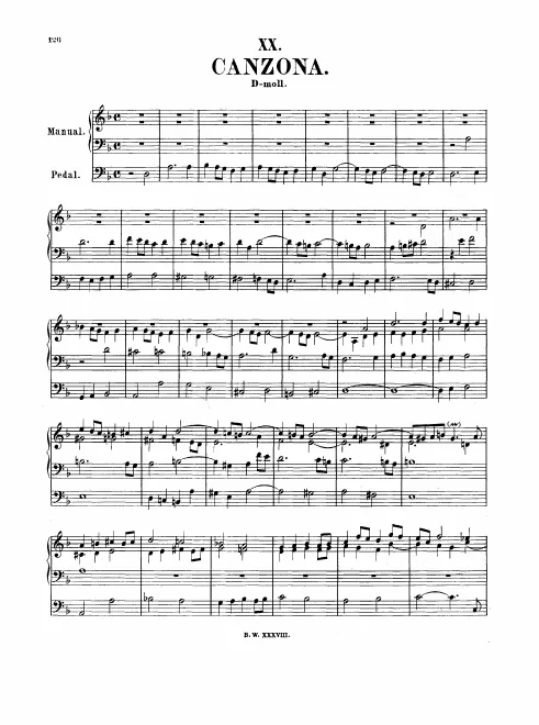 First page of Canzona in D minor