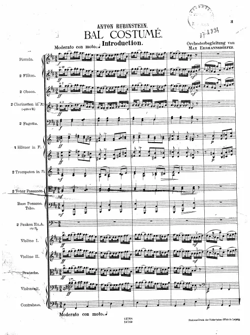 First page of Bal Costume