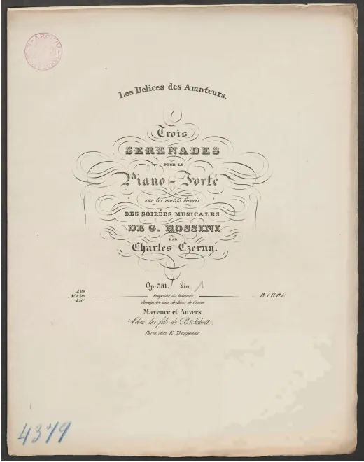 First page of 3 Serenades on Themes of Rossini