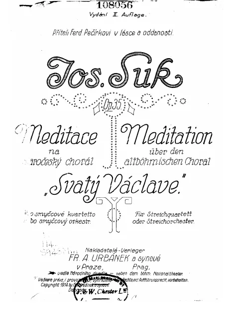 First page of Meditation on the Old Czech Chorale 'St. Wenceslas'