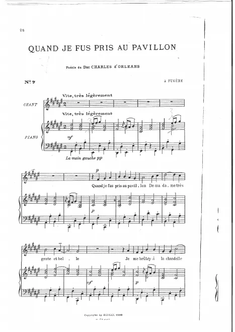 First page of Quand je fus pris au pavillon