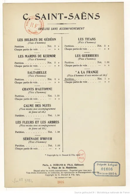 First page of À la France!