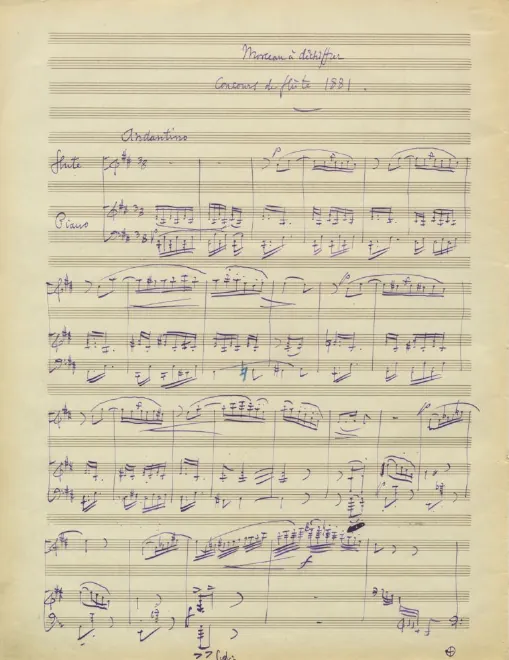 First page of Deux morceaux à déchiffrer pour flûte