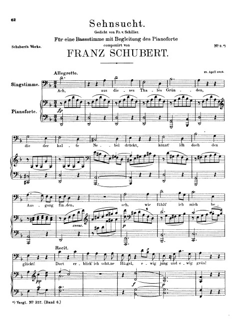 First page of Sehnsucht