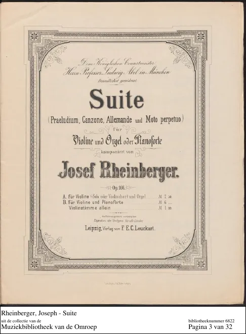 First page of Suite for Violin and Organ