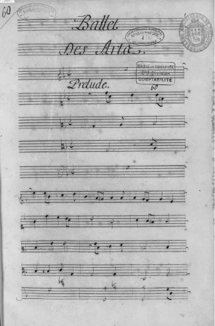 First page of Ballet des Arts
