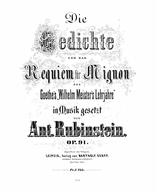 First page of Die Gedichte und das Requiem für Mignon