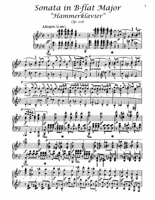 First page of Piano Sonata No.29