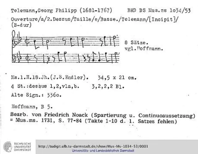 First page of Ouverture-Suite in B-flat major